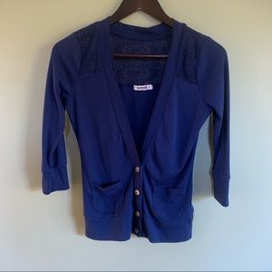 Button Up Blue Cardigan, Medium